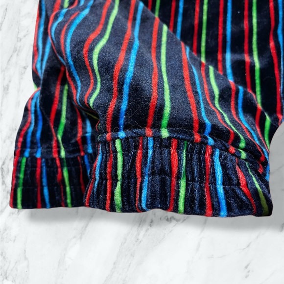 GODBODY Velour Striped Black Red Green Blue Striped Full Zip Hoodie Oversize XXL - Picture 7 of 8